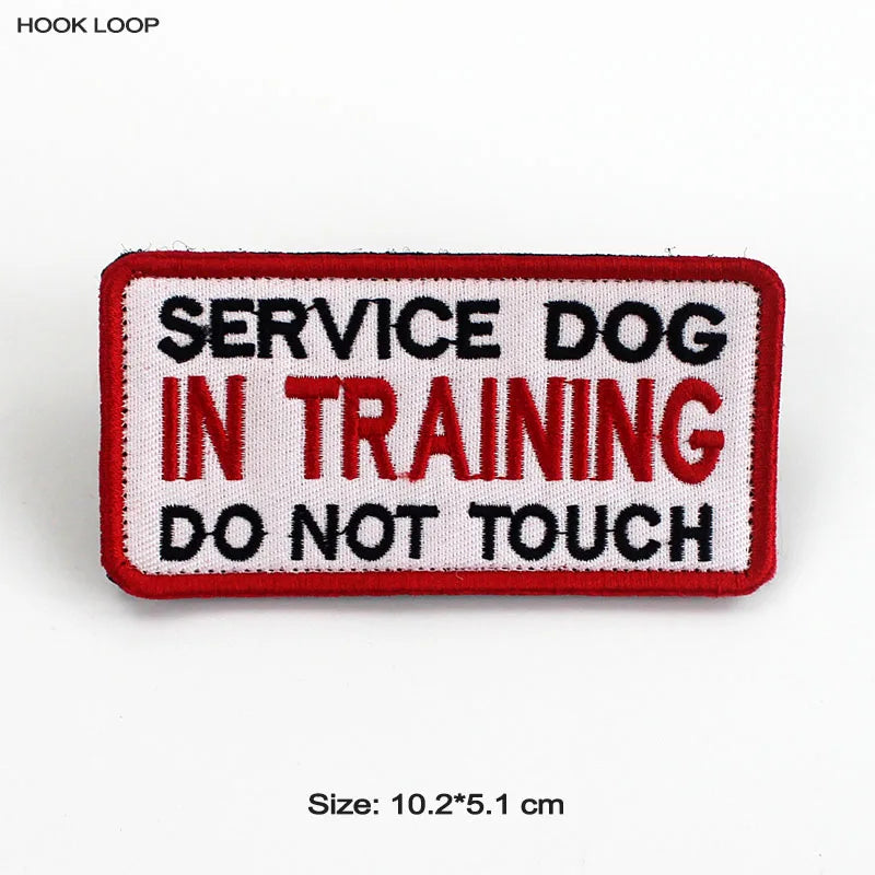 Therapy Service Dog Badges Hook Loop Patches for DOG PET Do Not Touch In Training Security Vests Harnesses Emblem Stickers