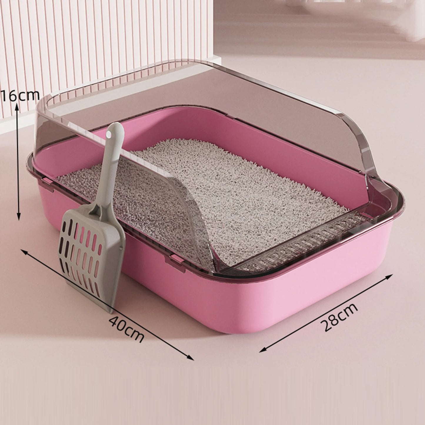 Cat Litter Box Kitten Potty Toilet Cat Sandbox Large Raised Cat Litter with Added Frame  for Small Animal Semi Enclosed Sand Box
