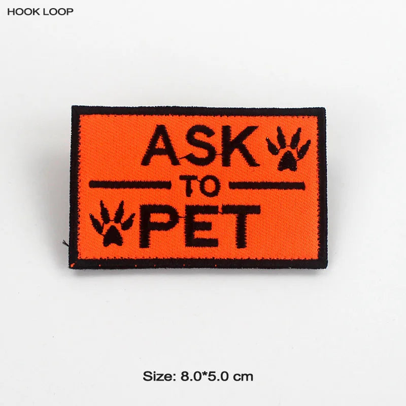 Therapy Service Dog Badges Hook Loop Patches for DOG PET Do Not Touch In Training Security Vests Harnesses Emblem Stickers