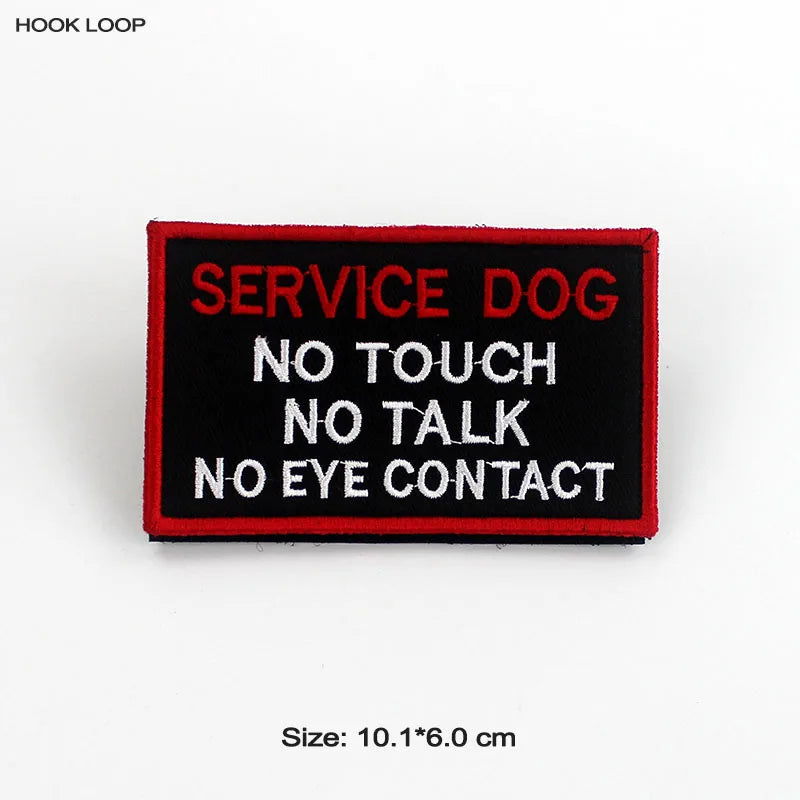 Therapy Service Dog Badges Hook Loop Patches for DOG PET Do Not Touch In Training Security Vests Harnesses Emblem Stickers