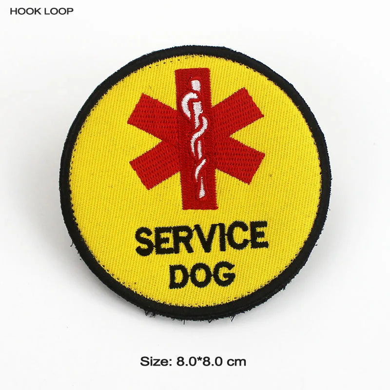 Therapy Service Dog Badges Hook Loop Patches for DOG PET Do Not Touch In Training Security Vests Harnesses Emblem Stickers