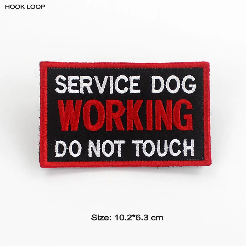 Therapy Service Dog Badges Hook Loop Patches for DOG PET Do Not Touch In Training Security Vests Harnesses Emblem Stickers