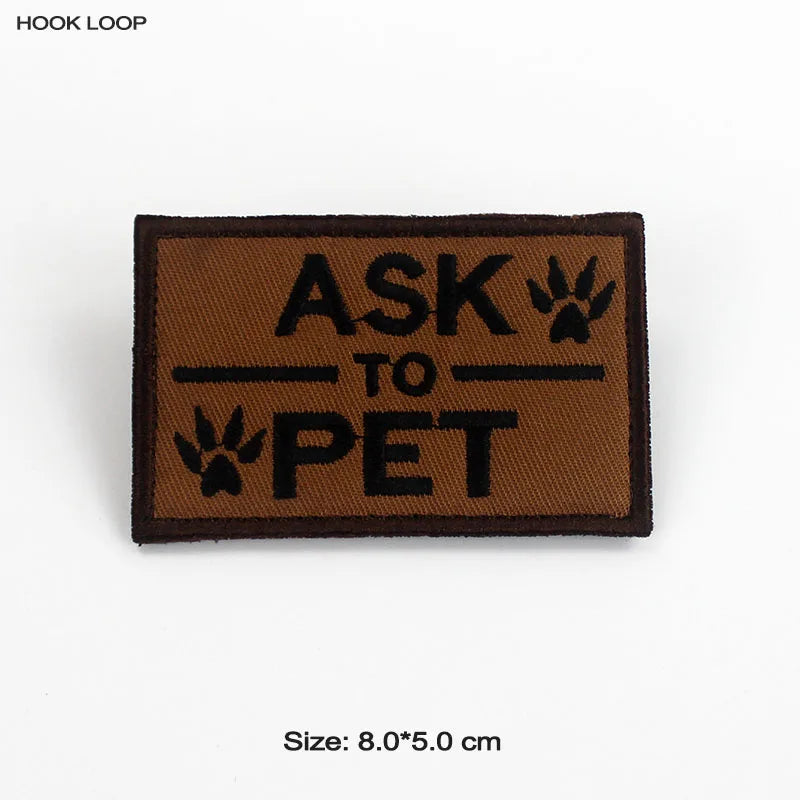 Therapy Service Dog Badges Hook Loop Patches for DOG PET Do Not Touch In Training Security Vests Harnesses Emblem Stickers