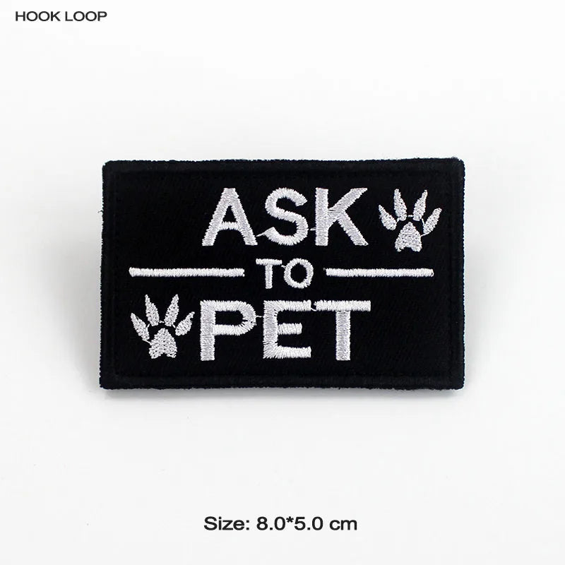 Therapy Service Dog Badges Hook Loop Patches for DOG PET Do Not Touch In Training Security Vests Harnesses Emblem Stickers