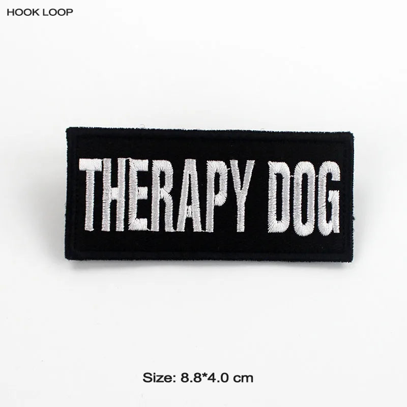 Therapy Service Dog Badges Hook Loop Patches for DOG PET Do Not Touch In Training Security Vests Harnesses Emblem Stickers