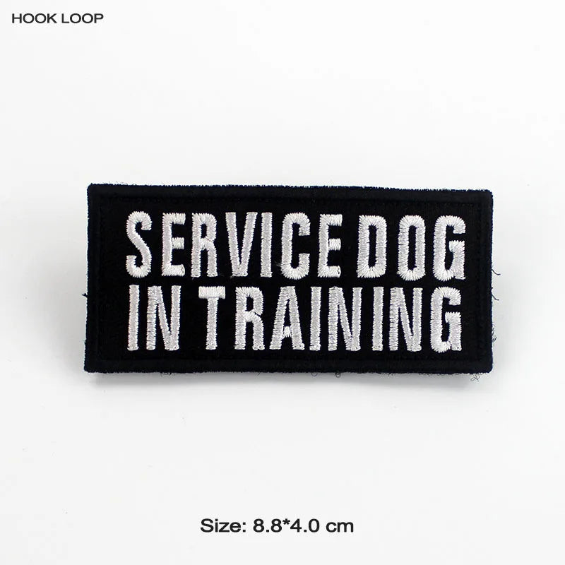 Therapy Service Dog Badges Hook Loop Patches for DOG PET Do Not Touch In Training Security Vests Harnesses Emblem Stickers
