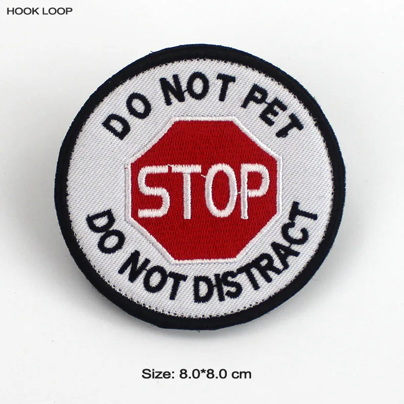 Therapy Service Dog Badges Hook Loop Patches for DOG PET Do Not Touch In Training Security Vests Harnesses Emblem Stickers
