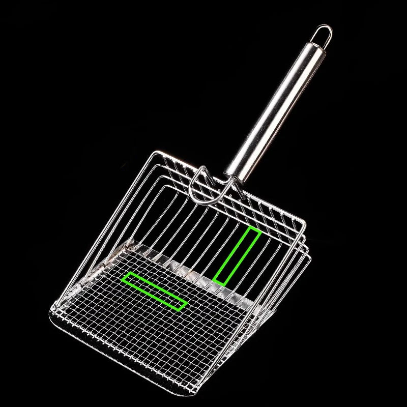 Cat Litter Shovel Stainless Steel Wooden Handle Easy To Rust Washable Kitten Litter Scoop Cats Toilet Cleaning Shovel Tool