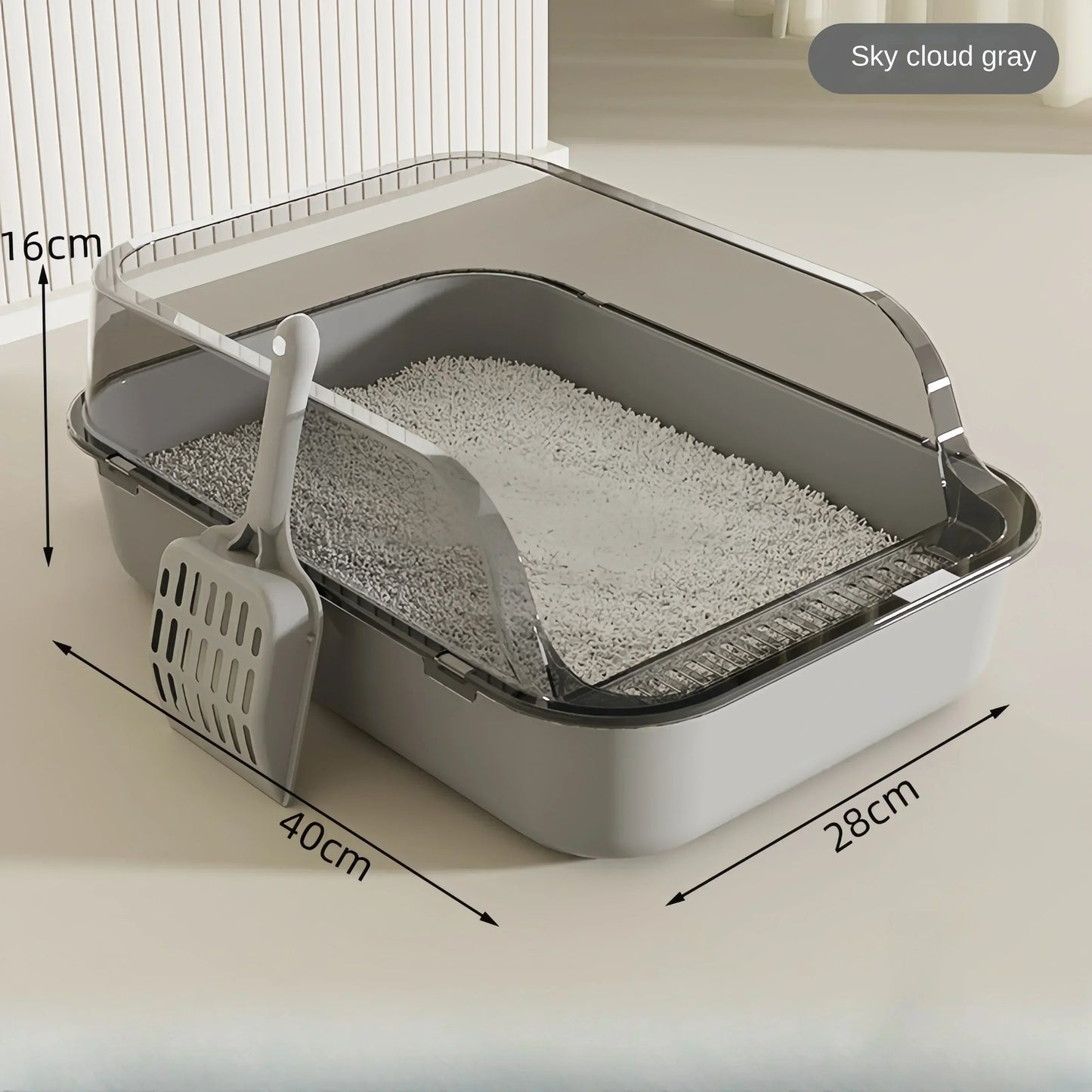 Kitty Sandbox Cat Litter Box Semi-enclosed Splashproof Cat Tray Cat Toilet Cleaning Basin Supplies Pet Toilet Kitten Tray Bedpan