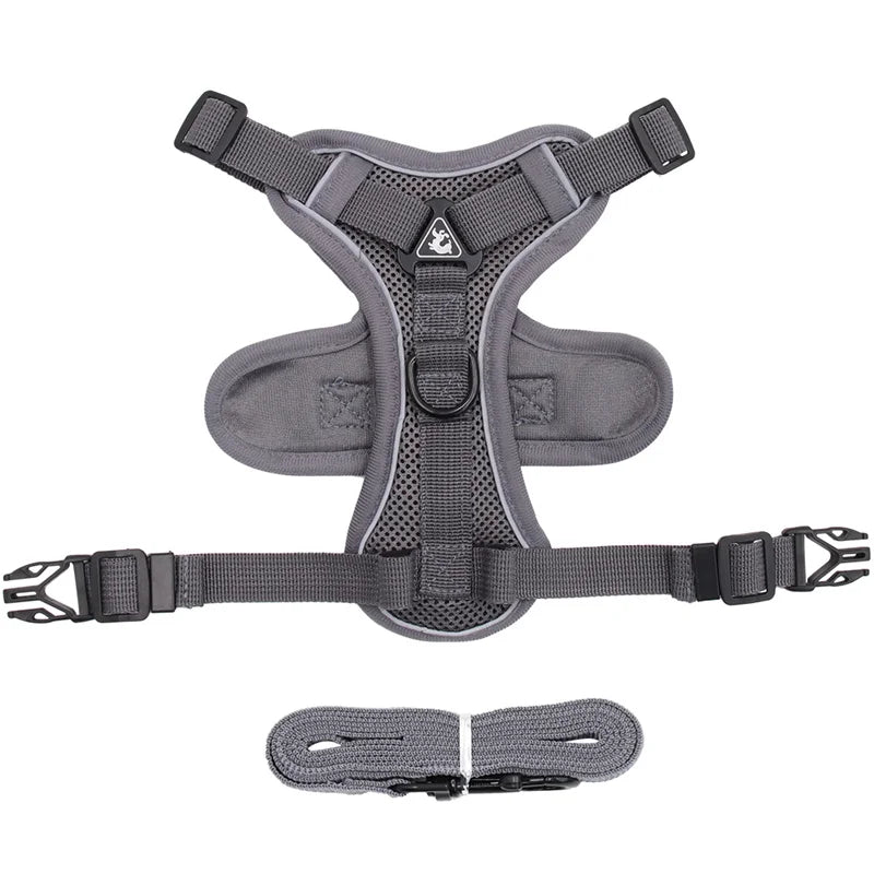Fashion Reflective Cat Harness and Leash Sets Breathable Mesh Pet Harnesses for Small Dogs Cats Kitten Accessories collier chat