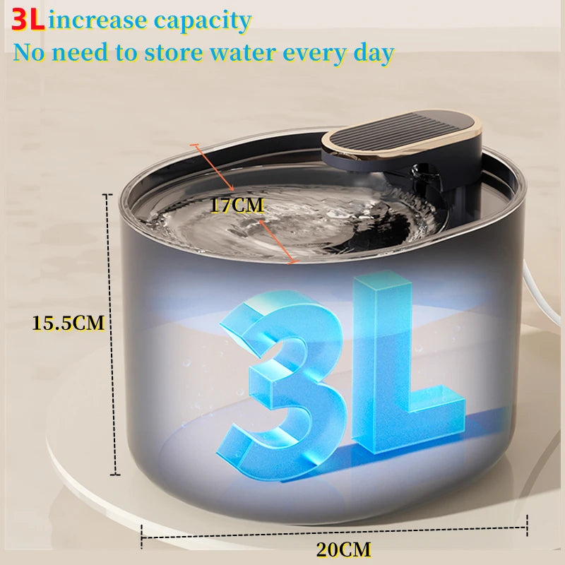 Pet Cat Dogs Waterer Drinking With Filter USB 3L Smart Fountain Automatic Drinking Bowl for Small Breeds Dog Cats Water Feeder