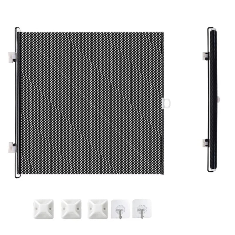 Pet isolation net with support rod New folding breathable door aisle cat and dog safety fence pet supplies car sunshade