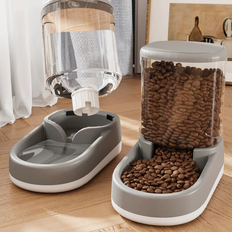 Automatic Pet Feeder Water Dispenser Dog Cat Gravity Food Water Dispenser With Pet Food Bowl Large Capacity