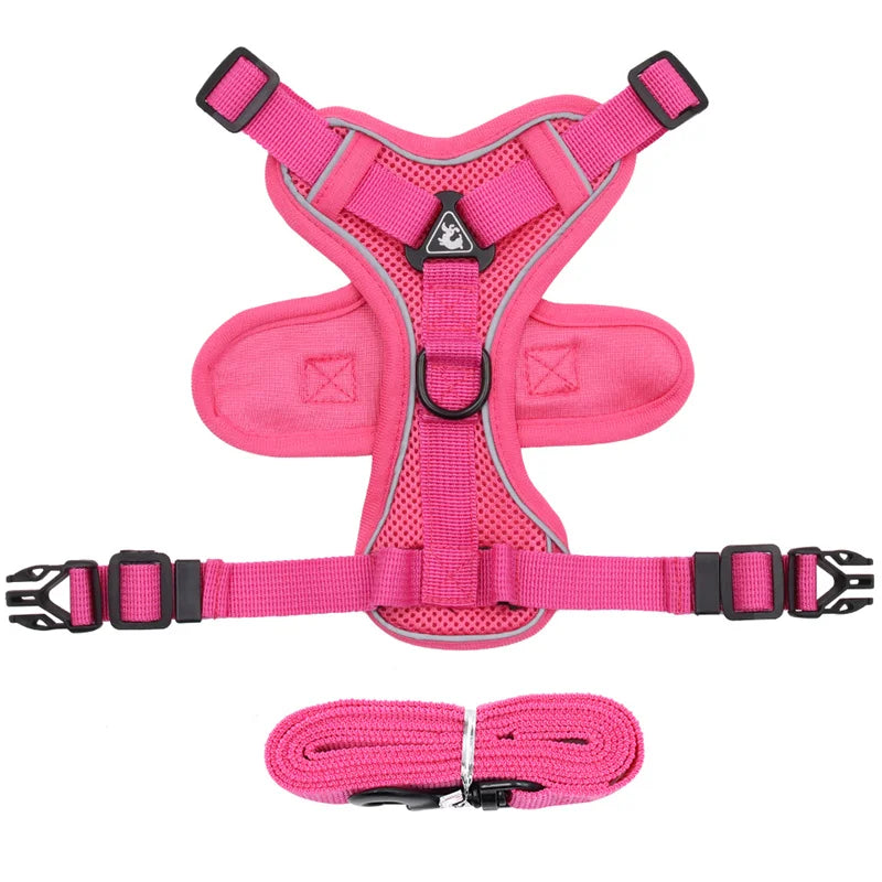 Fashion Reflective Cat Harness and Leash Sets Breathable Mesh Pet Harnesses for Small Dogs Cats Kitten Accessories collier chat