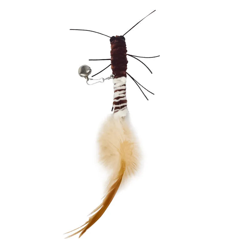 Dr.DC Teasing Cat Stick Head with or without Wire Stick Dragonfly Feather Cat Supplies Interactive Fun Pet Cat Toy Accessories