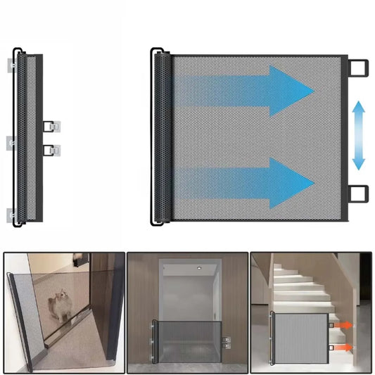 Automatic Retractable Pet Gate Fence Dog Isolation Nets Cat and Dog Fences and Non Perforated Pet Supplies to Ensure Pet Safety