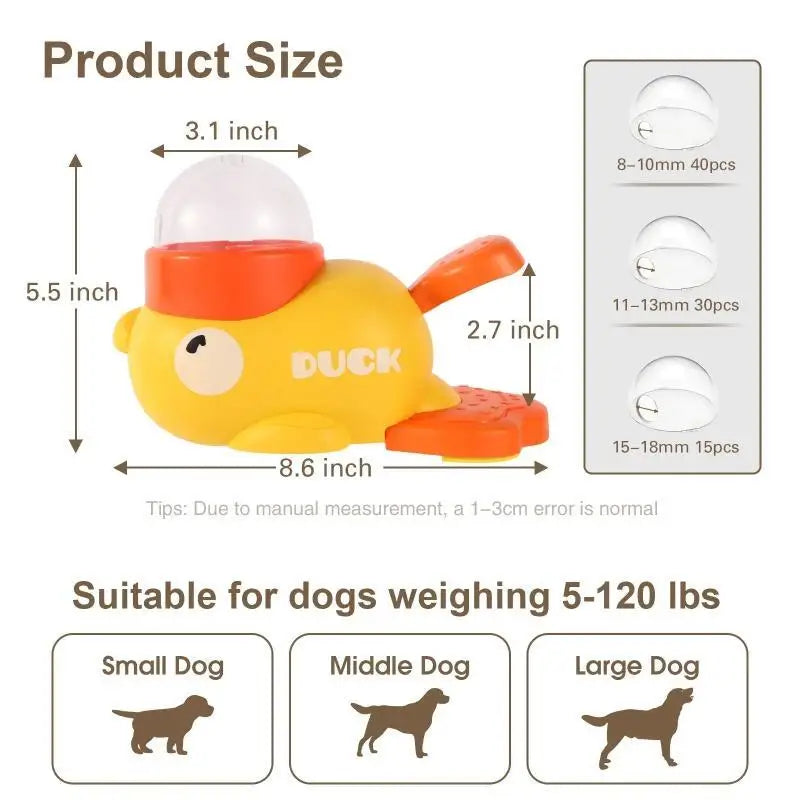Automatic Dog Puzzle Feeder Interactive Toys Pet Food Treat Dispenser Cartoon Duck Design Anti-slip Pet Feeder for Dog Training
