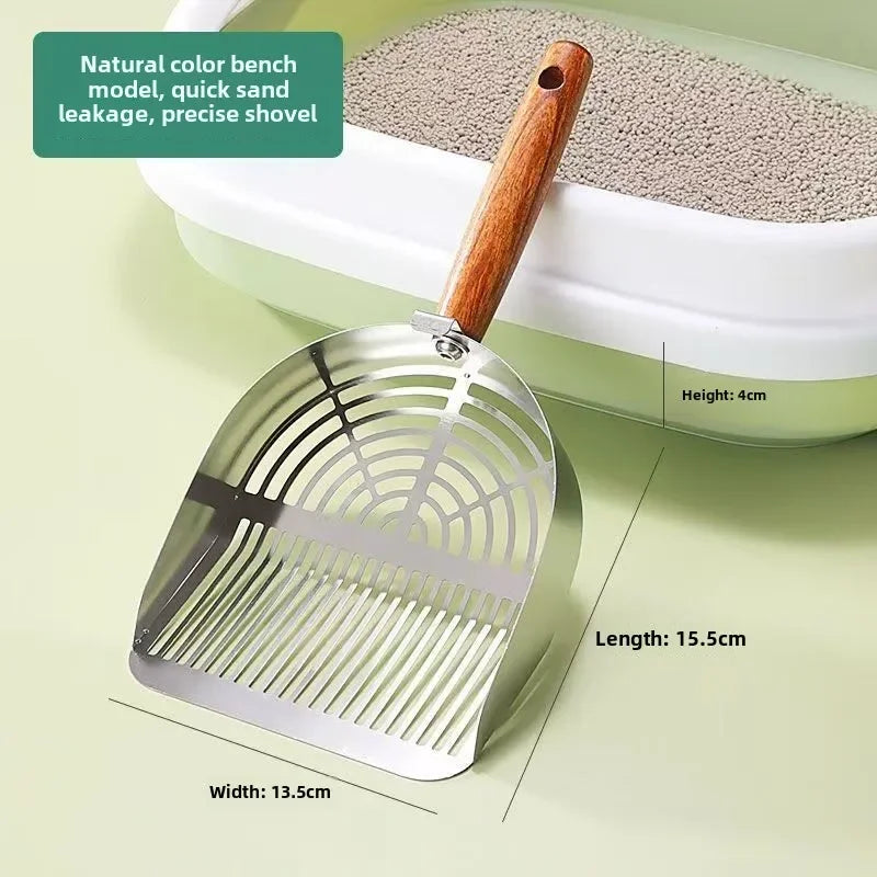 Stainless Steel Cat Litter Scoop Long Handle Pet Waste Shovel Cleaning Tool Toilet Garbage Picker Litter Box Cats Supplies