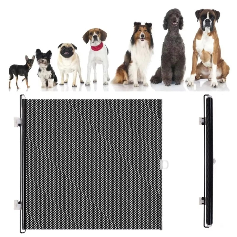 Pet isolation net with support rod New folding breathable door aisle cat and dog safety fence pet supplies car sunshade