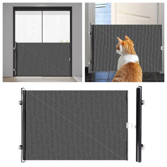 Pet isolation net with support rod New folding breathable door aisle cat and dog safety fence pet supplies car sunshade