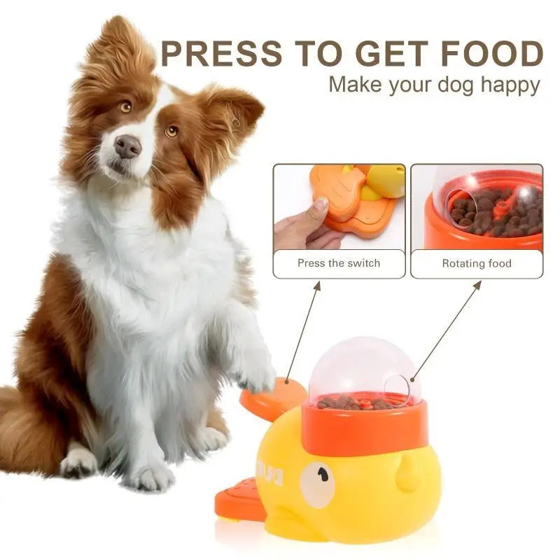 Automatic Dog Puzzle Feeder Interactive Toys Pet Food Treat Dispenser Cartoon Duck Design Anti-slip Pet Feeder for Dog Training